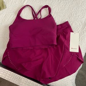 Lululemon Fast and Free Short Magenta Purple set size 8